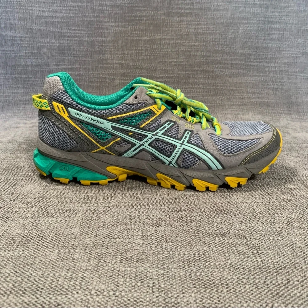 Asics Gel Sonoma Womens Running Shoes Gray Ice Blue Size 8 T4F7N - Picture 7 of 16